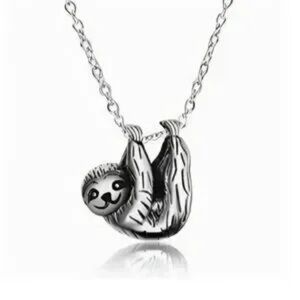 Elegant Silver Sloth Necklace